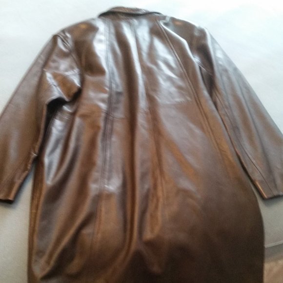 SIENA COLLECTION LEATHER COAT - BROWN - Picture 2 of 3